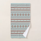 Aztec Mixte Motif Rpt Motif Rusts Crème Bleu (Serviette à main)