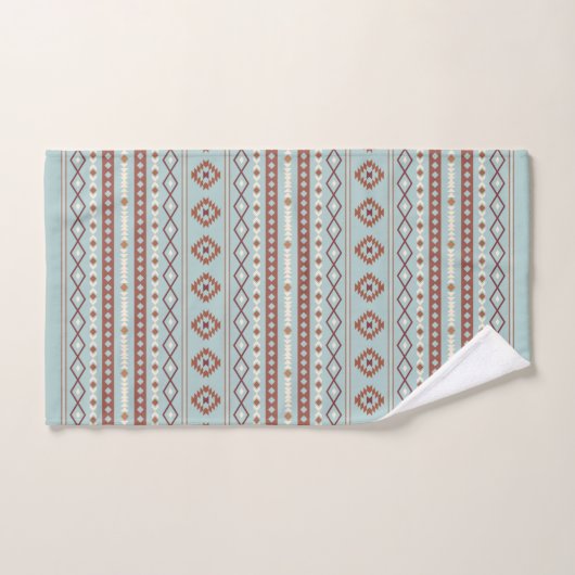 Aztec Mixte Motif Rpt Motif Rusts Crème Bleu (Serviette à main)