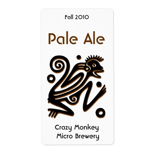 Aztec Monkey Home gebrouwen bier Labels (Voorkant)