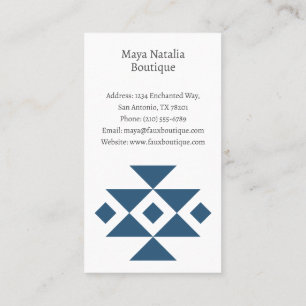 Aztec Motif Boho Boutique Salon Carte de visite