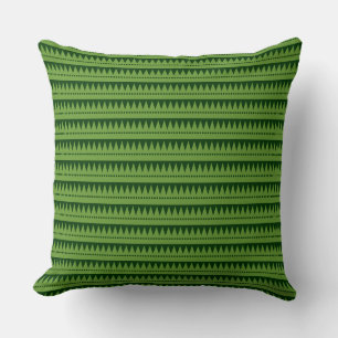 Aztec Mountains - Avocado Grn op Dark Forest Grn Kussen