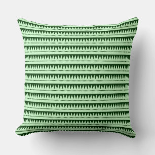 Aztec Mountains - Ghost Green op Dark Forest Green Kussen