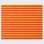 Aztec Mountains - Rood op geel Cadeaupapier (Vlak)