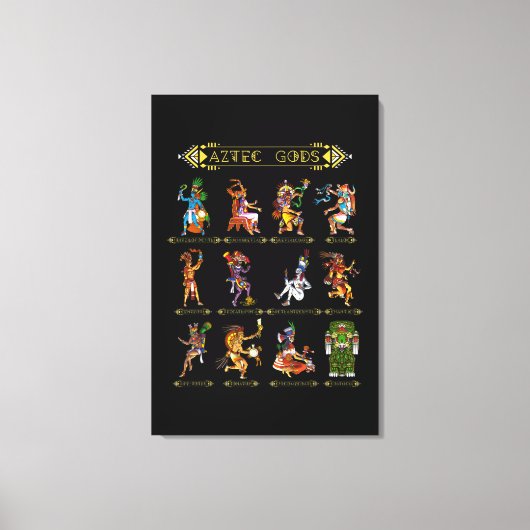 Aztec Mythology gods Ancient Mayan Civilization Hi Canvas Afdruk (Voorkant)