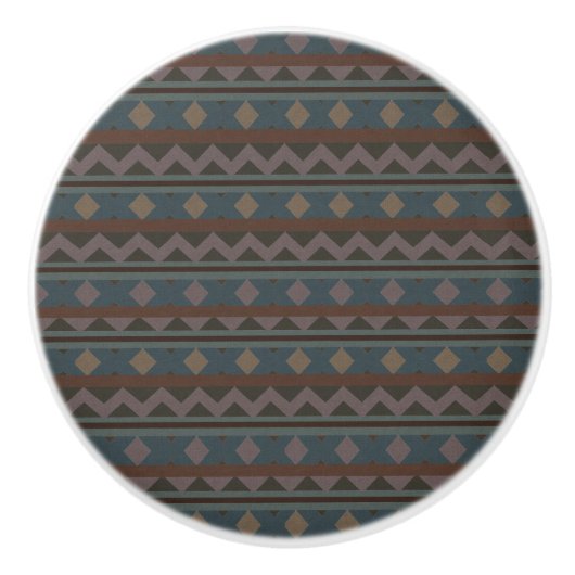 Aztec Native American Geometric Design Deurpull Keramische Knop (Voorkant)