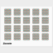 Aztec Native American Turquoise en Pink Pattern Vierkante Sticker (Vel)