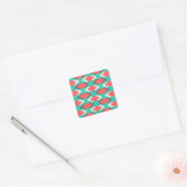 Aztec Native American Turquoise en Pink Pattern Vierkante Sticker (Envelop)
