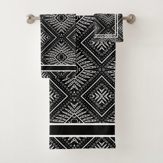 Aztec Native Patroon Badhanddoek Set Bad Handdoek (Insitu)