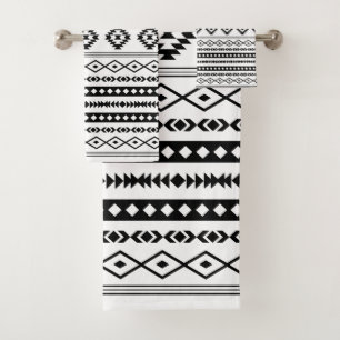 Aztec noir sur blanc Motifs mélangés Motif
