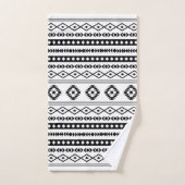 Aztec noir sur blanc Motifs mélangés Motif (Serviette à main)