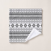 Aztec noir sur blanc Motifs mélangés Motif (Gant de toilette)