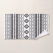 Aztec noir sur blanc Motifs mélangés Motif (Serviette à main)