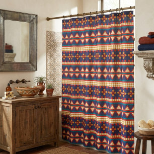 Aztec Oasis Rideau de douche tribal audacieux