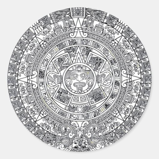 AZTEC OF MEXICA mexican Ronde Sticker (Voorkant)