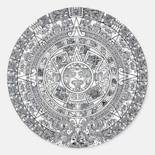 AZTEC OF MEXICA mexican Ronde Sticker