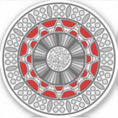 Aztec ontmoet Alien Contour Sticker (Voorkant)