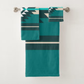 Aztec-ontwerp in turkooiskleur bad handdoek (Insitu)