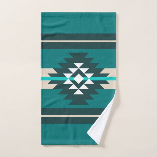 Aztec-ontwerp in turkooiskleur bad handdoek (Handdoek)