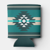 Aztec-ontwerp in turkooiskleur blikjeskoeler (Achterkant)