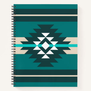 Aztec-ontwerp in turkooiskleur notitieboek