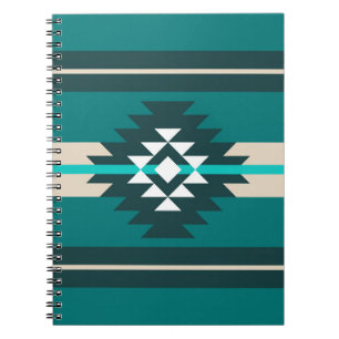 Aztec-ontwerp in turkooiskleur notitieboek