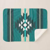 Aztec-ontwerp in turkooiskleur sherpa deken (Voorkant (horizontaal))