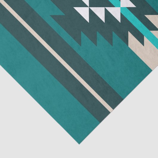 Aztec-ontwerp in turkooiskleur tissuepapier (Detail)