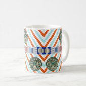 Aztec Oranje Stripe Mok (Voorkant rechts)
