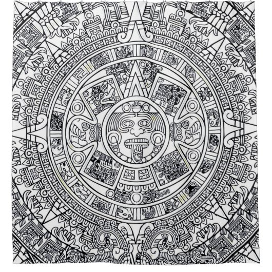 AZTEC OU MEXICA, rideau de douche mexicain (Devant)