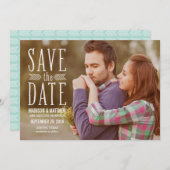 Aztec Overlay 2 | De bekendmaking van de datum ops Save The Date (Voorkant / Achterkant)
