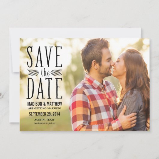 Aztec Overlay | De bekendmaking van de datum opsla Save The Date (Voorkant)