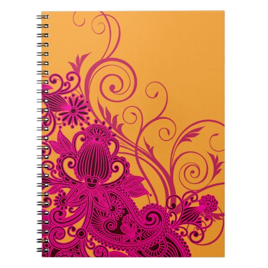 Aztec Paisley bridal planner - fuschia nectarine Notitieboek (Voorkant)