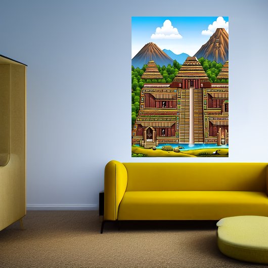 Aztec palace | AI Art Poster