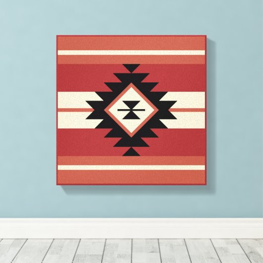 Aztec-patroon Canvas Afdruk (Insitu (Houten vloer))