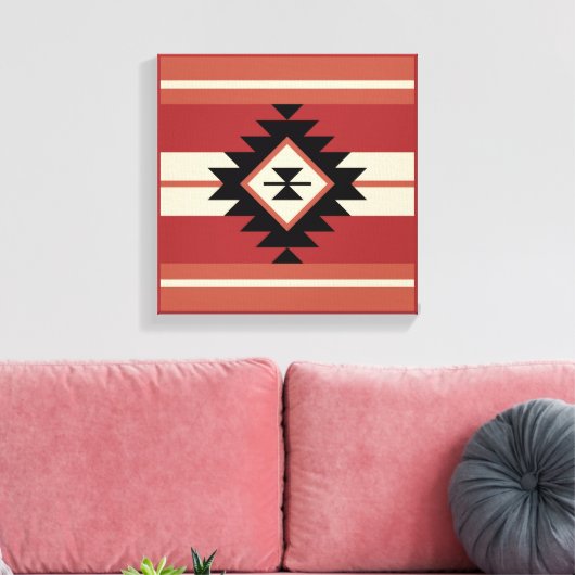 Aztec-patroon Canvas Afdruk (Insitu (Woonkamer))