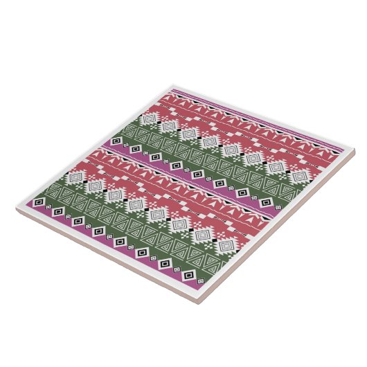 Aztec-patroon, strepen. tegeltje (Zijkant)