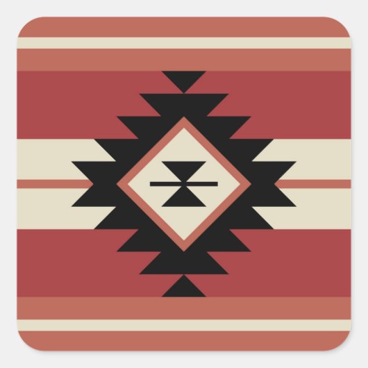 Aztec-patroon Vierkante Sticker (Voorkant)