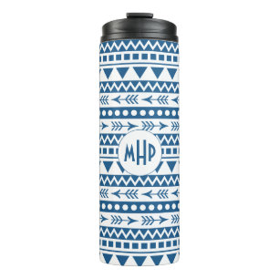 Aztec Pattern aangepaste monogram tumbler Thermosbeker