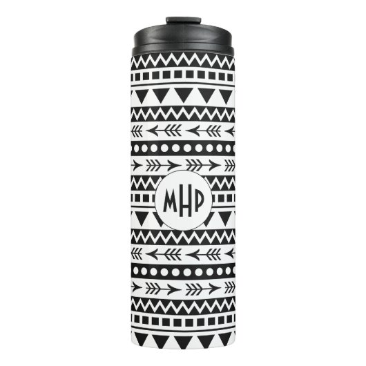 Aztec Pattern aangepaste monogram tumbler Thermosbeker (Voorkant)