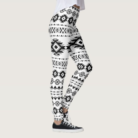 Aztec Pattern Black and White Leggings (Rechts)