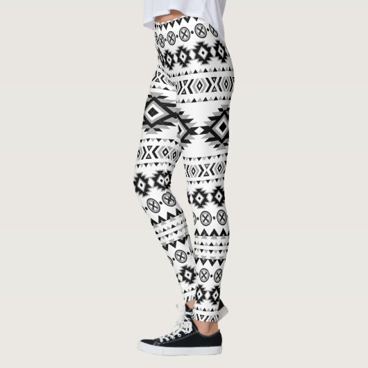 Aztec Pattern Black and White Leggings (Links)
