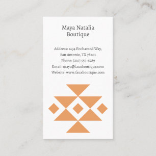 Aztec Pattern Boho Boutique Salon Visitekaartje