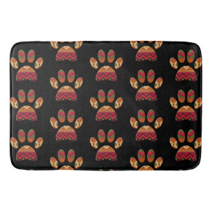 Aztec Pattern Dog Paw Badmat