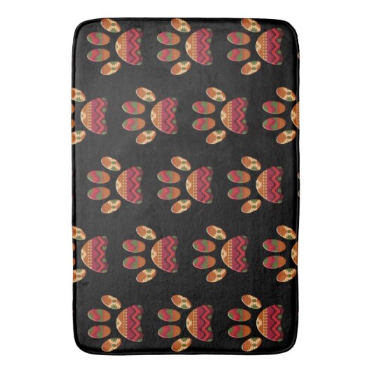 Aztec Pattern Dog Paw Badmat (Voorkant Verticaal)