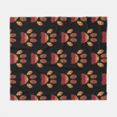 Aztec Pattern Dog Paw Fleece Deken (Voorkant (Horizontaal))