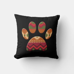 Aztec Pattern Dog Paw Kussen