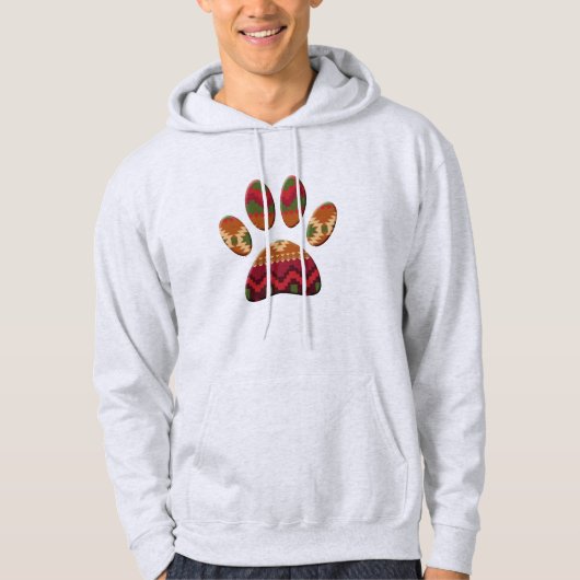 Aztec Pattern Dog Paw Print Hoodie (Voorkant)