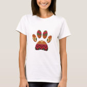 Aztec Pattern Dog Paw Print T-shirt (Voorkant)