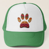 Aztec Pattern Dog Paw Print Trucker Pet (Voorkant)