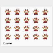 Aztec Pattern Dog Paw Ronde Sticker (Vel)